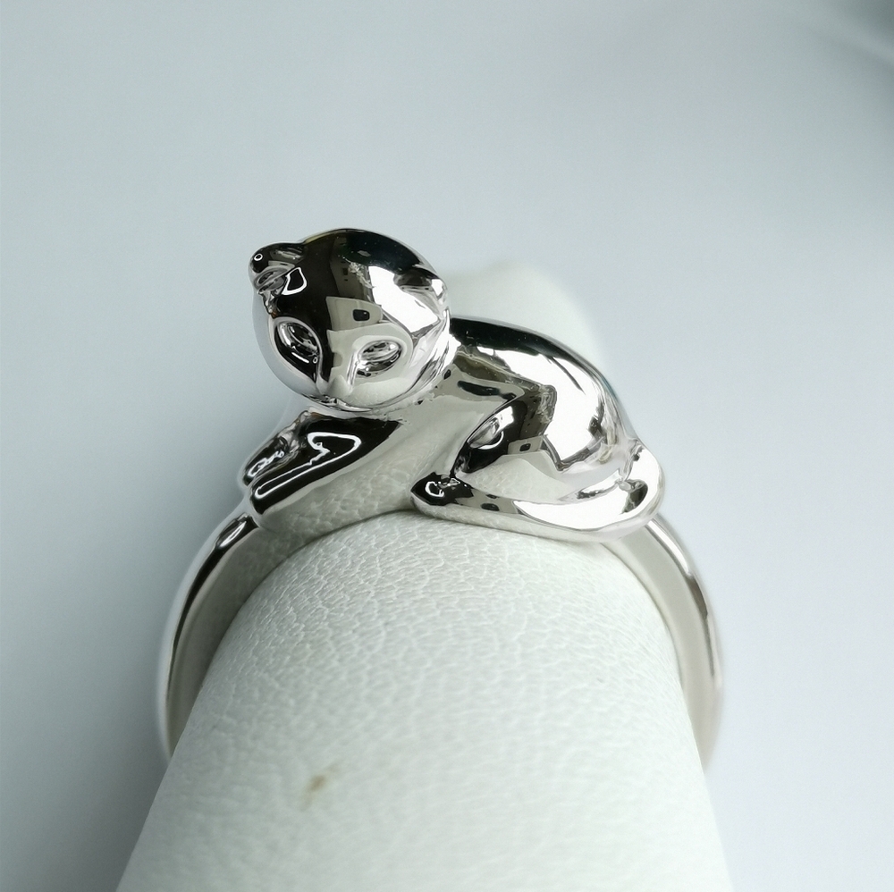 Cat ring size 7 14k gold overlay 🆕